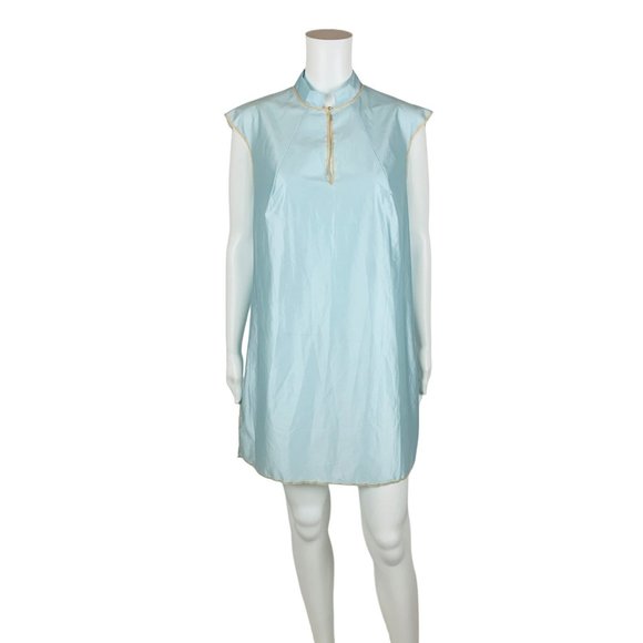 Vintage 60s Nightgown Baby Blue Rhinestone Cap Sleeves Nightie Dress - Picture 2 of 9